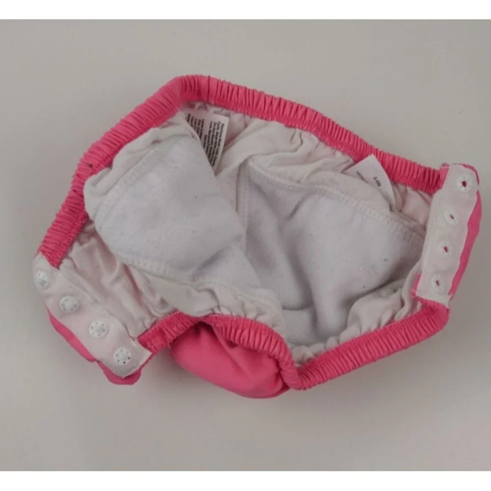 Wonder Nation Swim Diaper Pink Bows Size 3-6 Months Snap Closure